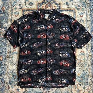 Vintage Big Dogs Racing All Over Print Button-up Shirt